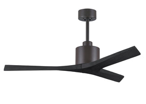 Matthews Fan MW-TB-BK-52 Mollywood 6-speed contemporary ceiling fan in Textured Bronze finish with 52” solid matte black wood blades