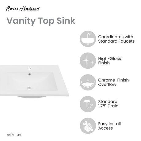 48" Ceramic Vanity Top with Double Basins