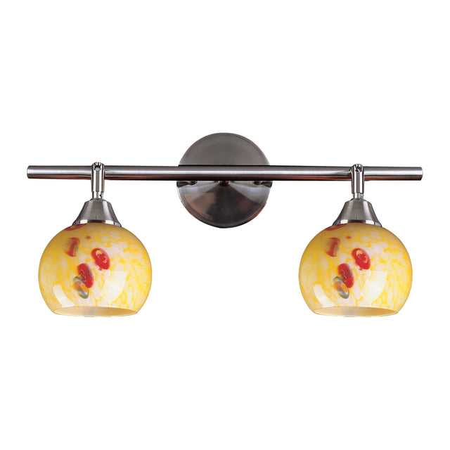 Elk 102-2YW Mela 18'' Wide 2-Light Sconce - Yellow Blaze Glass