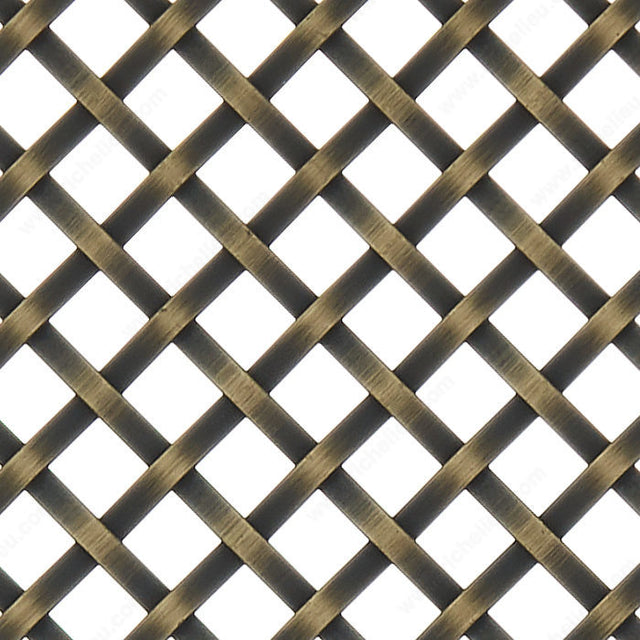 Richelieu 88286BB Decorative Wire Mesh - Model C, Antique Brass, 36 in, 48 in, Diamond
