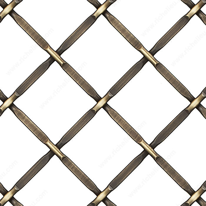 Richelieu 881220BB Decorative Wire Mesh - Model A, Antique Brass, 36 in, 48 in, Steel