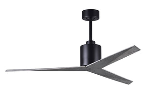 Matthews Fan EK-BK-BW Eliza 3-blade paddle fan in Matte Black finish with barn wood all-weather ABS blades. Optimized for wet locations.