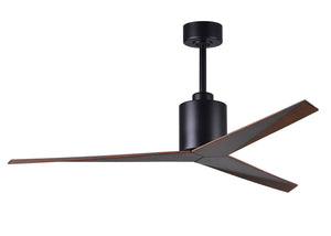 Matthews Fan EK-BK-WN Eliza 3-blade paddle fan in Matte Black finish with walnut all-weather ABS blades. Optimized for wet locations.