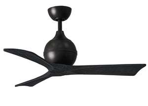 Matthews Fan IR3-BK-BK-42 Irene-3 three-blade paddle fan in Matte Black finish with 42