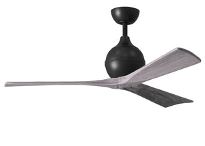 Matthews Fan IR3-BK-BW-52 Irene-3 three-blade paddle fan in Matte Black finish with 52