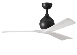Matthews Fan IR3-BK-MWH-52 Irene-3 three-blade paddle fan in Matte Black finish with 52