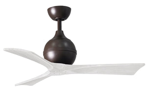 Matthews Fan IR3-TB-MWH-42 Irene-3 three-blade paddle fan in Textured Bronze finish with 42