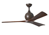 Matthews Fan IR3-TB-WA-52 Irene-3 three-blade paddle fan in Textured Bronze finish with 52" solid walnut tone blades.