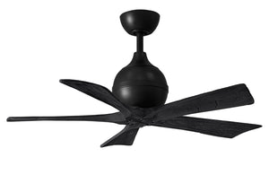 Matthews Fan IR5-BK-BK-42 Irene-5 five-blade paddle fan in Matte Black finish with 42