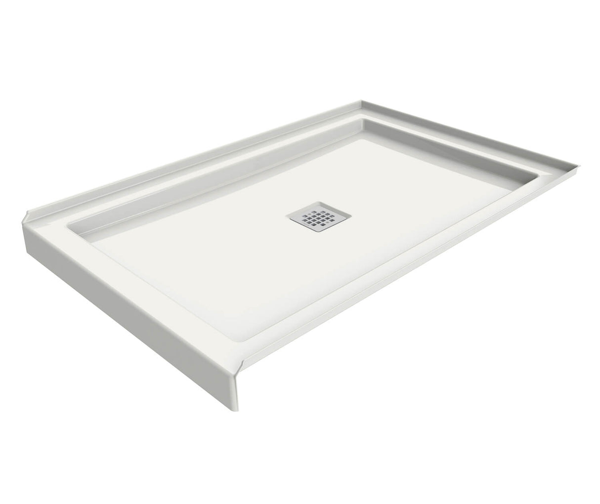 MAAX 420002-504-001-100 B3Square 4834 Acrylic Alcove Deep Shower Base in White with Center Drain