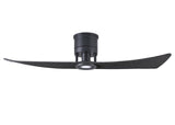 Matthews Fan LW-BK-BK Lindsay ceiling fan in Matte Black finish with 52" solid matte black wood blades and eco-friendly, dimmable LED light kit.