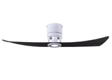 Matthews Fan LW-MWH-BK Lindsay ceiling fan in Matte White finish with 52" solid matte black wood blades and eco-friendly, dimmable LED light kit.