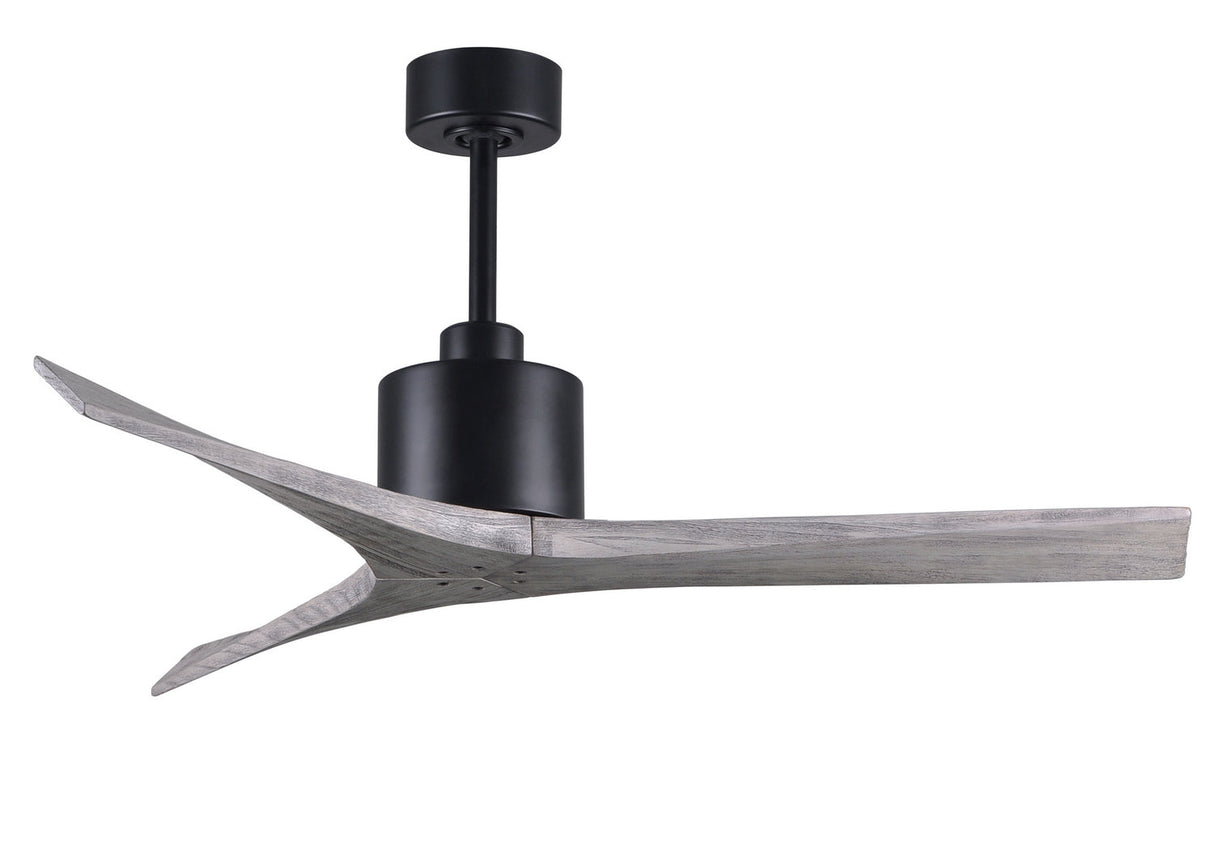 Matthews Fan MW-BK-BW-52 Mollywood 6-speed contemporary ceiling fan in Matte Black finish with 52” solid barn wood tone blades