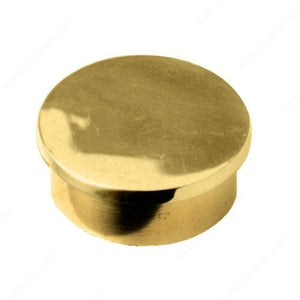 Richelieu 048112130 Flat Decorative End Cap to be Glued, Brass, Solid Brass, ø 38.1 mm (1 1/2"), ø 40 mm (1 9/16")