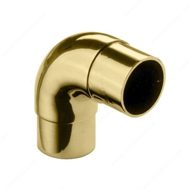 Richelieu 7312130 90° Decorative Elbow for Handrails, Brass, Solid Brass