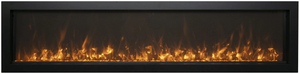 Amantii BI-60-SLIM-OD Panorama Slim Full View Smart Electric  - 60" Indoor /Outdoor WiFi Enabled Fireplace, featuring a MultiFunction Remote, Multi Speed Flame Motor, Glass Media & a Black Trim