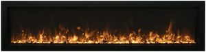 Amantii SYM-SLIM-60 Symmetry Xtraslim Smart Electric  -60" WiFi Enabled Fireplace, Featuring a  MultiFunction  Remote Control, Multi Speed Flame Motor