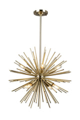 Sunburst Starburst Chandelier - Satin Brass