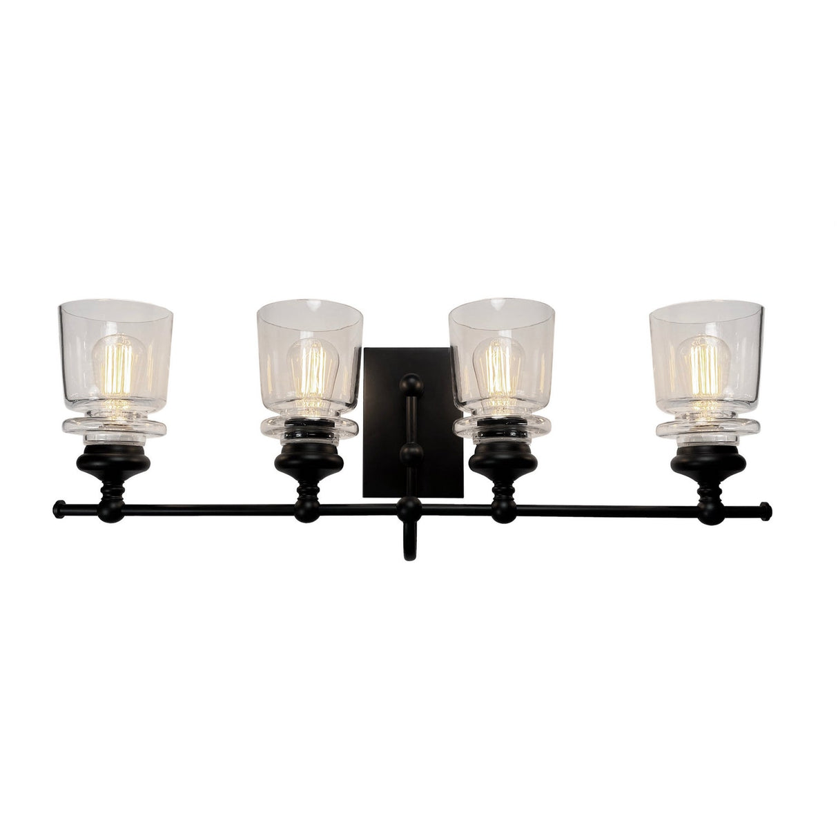 Castara Bathroom Vanity Light - Black & Brass / 4-Light