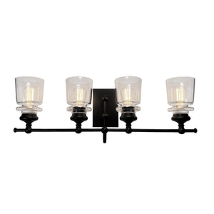 Castara Bathroom Vanity Light - Black & Brass / 4-Light