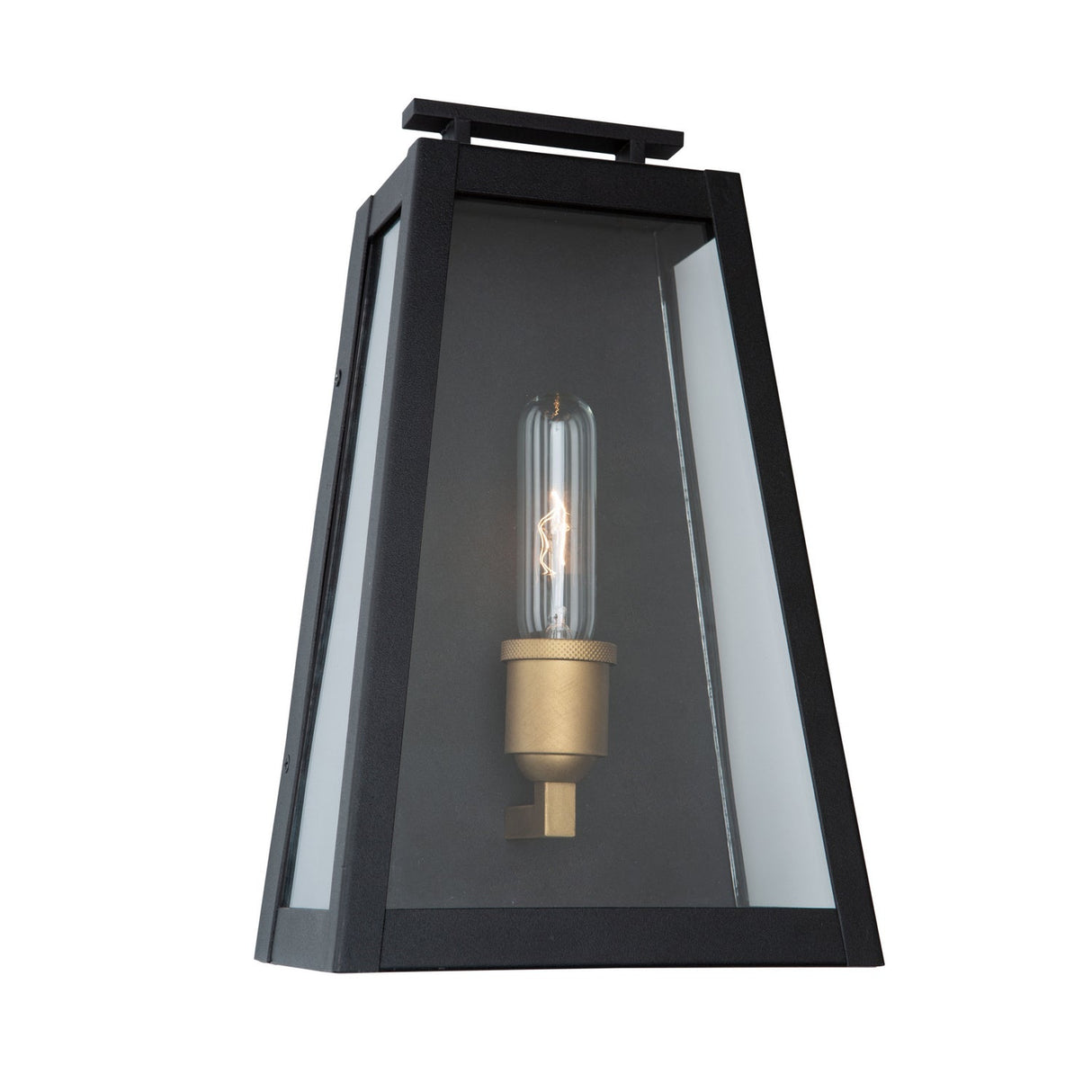 Charleston Outdoor Wall Light - Black, Vintage Gold / 13.50