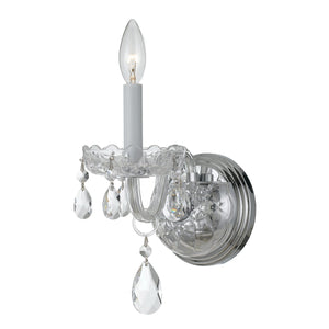 Traditional Crystal 1 Light Swarovski Strass Crystal Polished Chrome Sconce 1031-CH-CL-S