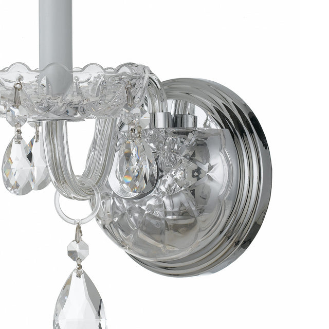 Traditional Crystal 1 Light Swarovski Strass Crystal Polished Chrome Sconce 1031-CH-CL-S