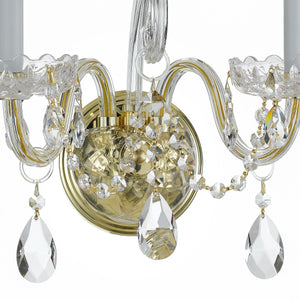 Traditional Crystal 2 Light Hand Cut Crystal Polished Chrome Sconce 1032-CH-CL-MWP