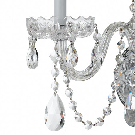 Traditional Crystal 3 Light Hand Cut Crystal Polished Chrome Sconce 1033-CH-CL-MWP