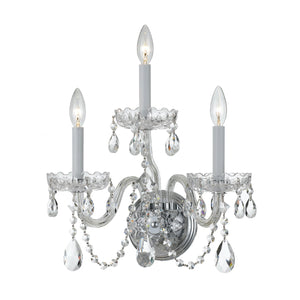 Traditional Crystal 3 Light Spectra Crystal Polished Chrome Sconce 1033-CH-CL-SAQ