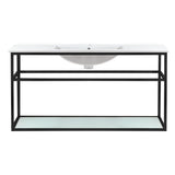 Pierre 48 Single, Metal Frame, Open Shelf, Bathroom Vanity