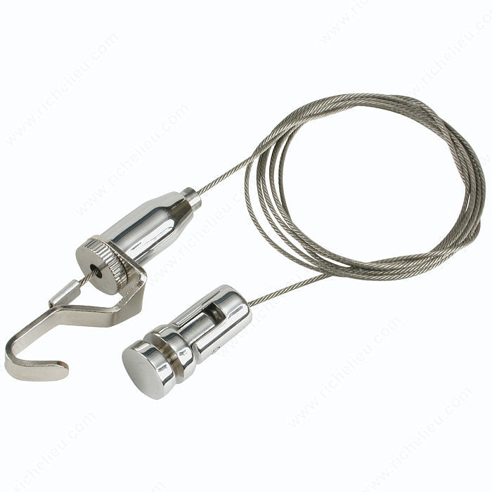 Richelieu BP12451140 Suspension Rail System, Chrome, Steel / Zinc Alloy, 1/16 in, 47 1/4 in