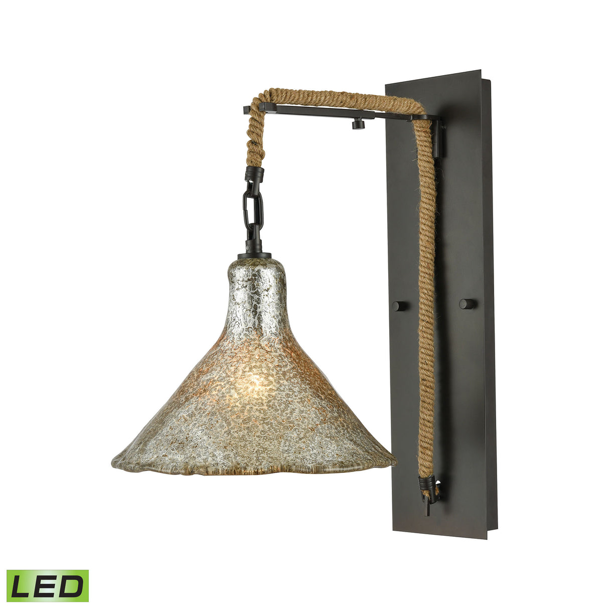 Elk 10436/1SCN-LED Hand Formed Glass 18'' High 1-Light Sconce - Oil Rubbed Bronze
