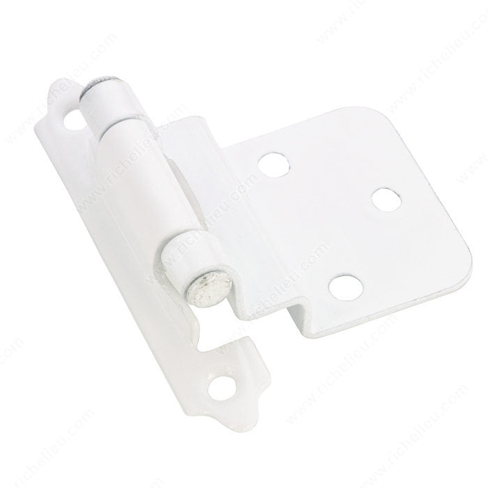 Richelieu BP13830 Semi-Concealed Self-Closing Hinge - 138, White, 2 3/4 in, 2 5/32 in, 30, 1 1/32 in, Included / #5 Screw