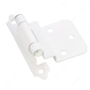 Richelieu BP13830 Semi-Concealed Self-Closing Hinge - 138, White, 2 3/4 in, 2 5/32 in, 30, 1 1/32 in, Included / #5 Screw