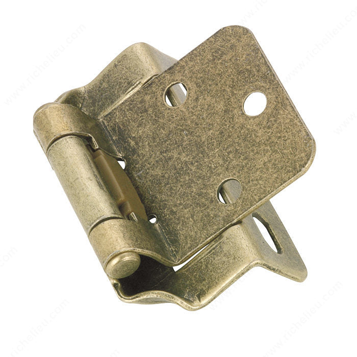 Richelieu BP139MAE Self-Closing Hinge, Antique Brass, Flat, 1 17/64 in, 5/8 in, MAE