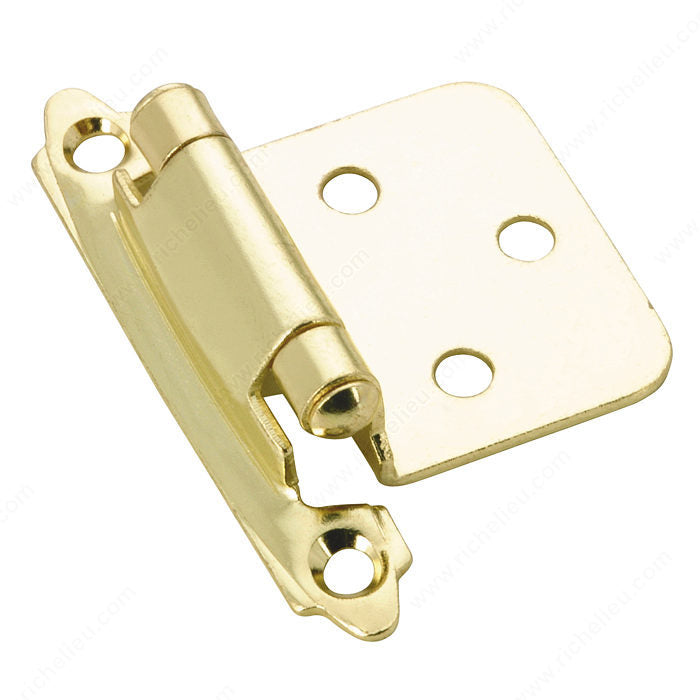 Richelieu BP134130 Semi-Concealed Self-Closing Hinge - 134, Brass, 130, Included / #5 Screw