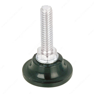 Richelieu 53961190 Round Leveler with Black Nylon Base, Zinc / Black, 1/4" - 20, 1 in, Without Slot, 1 5/8 in, 1 in