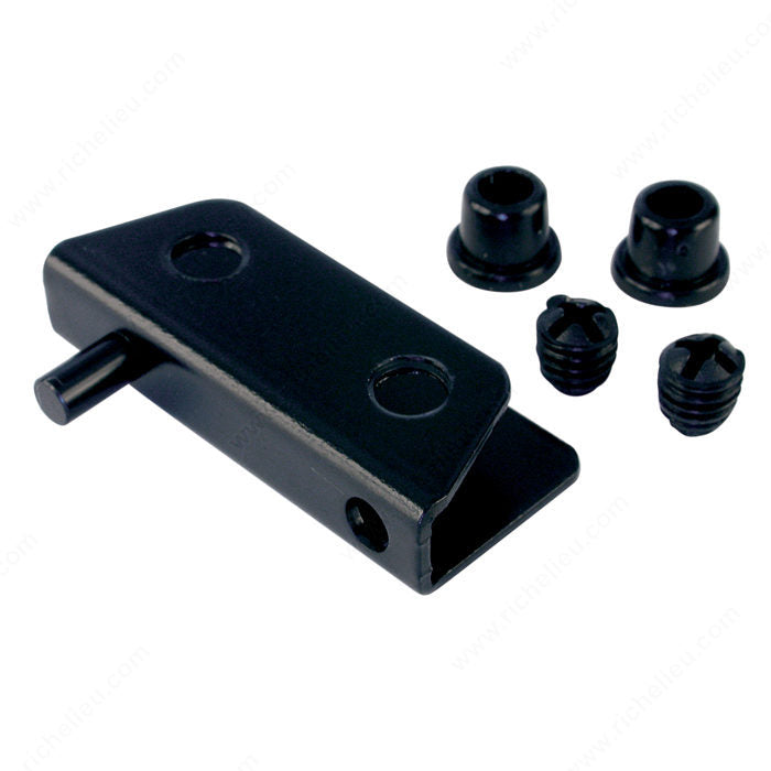 Richelieu 217290 Swivel Hinge for Glass Door Inset in a Cabinet/Furniture Item with Glass Doors, Black