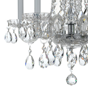 Traditional Crystal 5 Light Swarovski Strass Crystal Polished Chrome Chandelier 1061-CH-CL-S