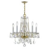 Traditional Crystal 5 Light Hand Cut Crystal Polished Chrome Chandelier 1061-CH-CL-MWP