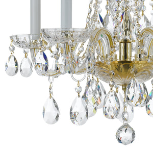 Traditional Crystal 5 Light Swarovski Strass Crystal Polished Chrome Chandelier 1061-CH-CL-S