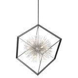 Sunburst Chandelier - Matte Black & Chrome / 37.00