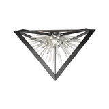 Sunburst Flush Mount - Matte Black & Chrome