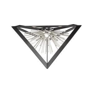 Sunburst Flush Mount - Matte Black & Chrome