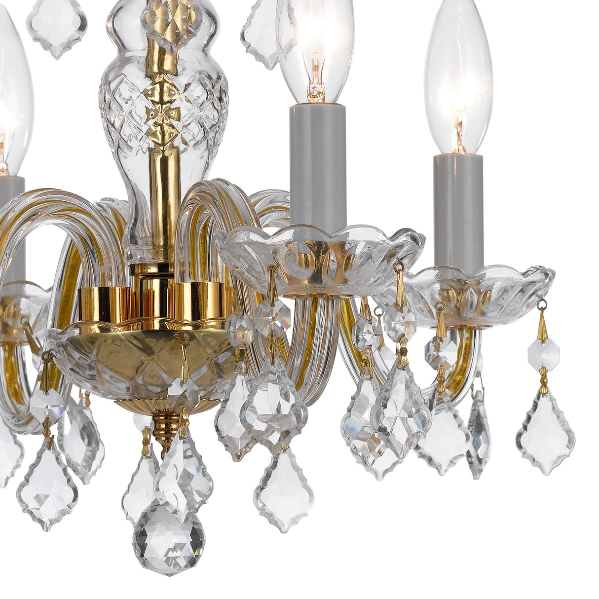 Traditional Crystal 4 Light Clear Italian Crystal Polished Chrome Mini Chandelier 1064-CH-CL-I