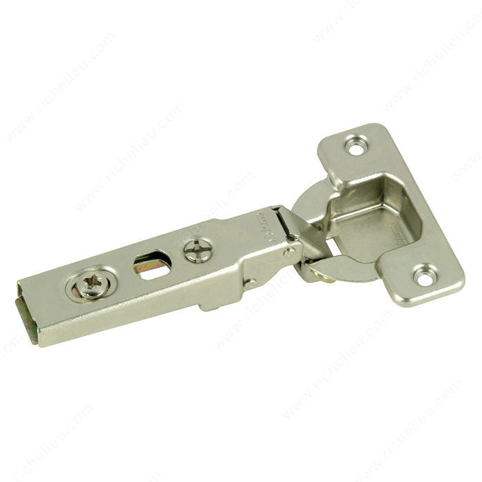 Richelieu BP71M27560180 CLIP Hinge - 100°, Spring Closing, Inset, Wood Screw (Included), Screw-On