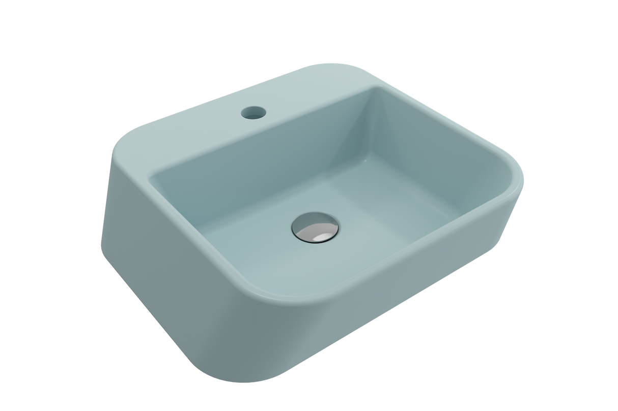 BOCCHI 1074-029-0126 Firenze Vessel Fireclay 19.75 in. 1-Hole  in Matte Ice Blue