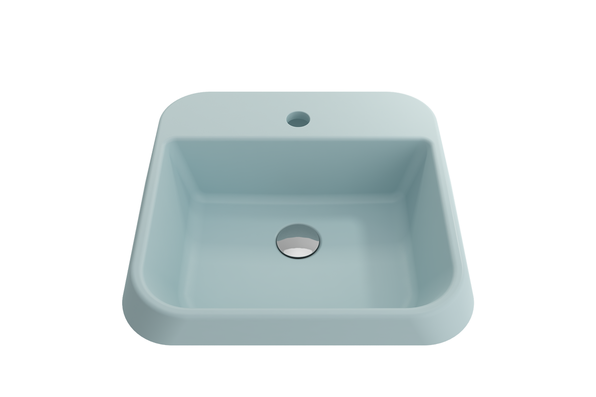 BOCCHI 1074-029-0126 Firenze Vessel Fireclay 19.75 in. 1-Hole  in Matte Ice Blue