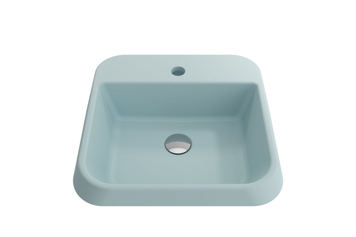 BOCCHI 1074-029-0126 Firenze Vessel Fireclay 19.75 in. 1-Hole  in Matte Ice Blue